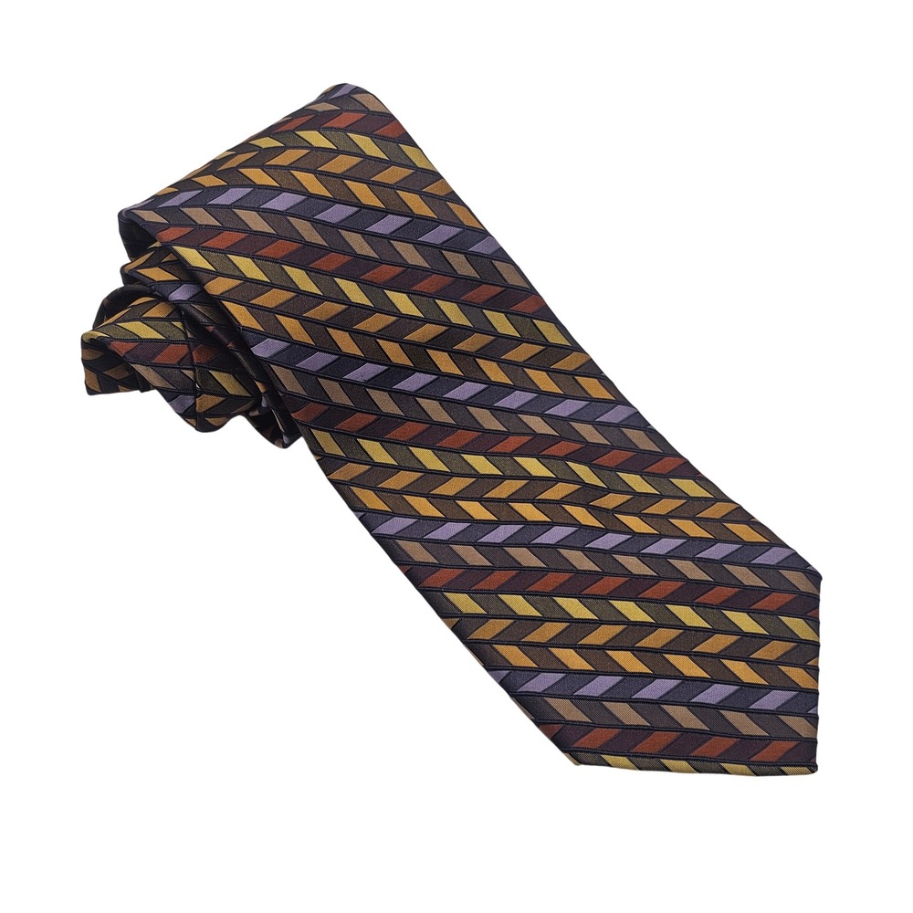 Robert Talbott Best of Class Silk Tie Multicolor 3D Chevron Geometric Luxury USA